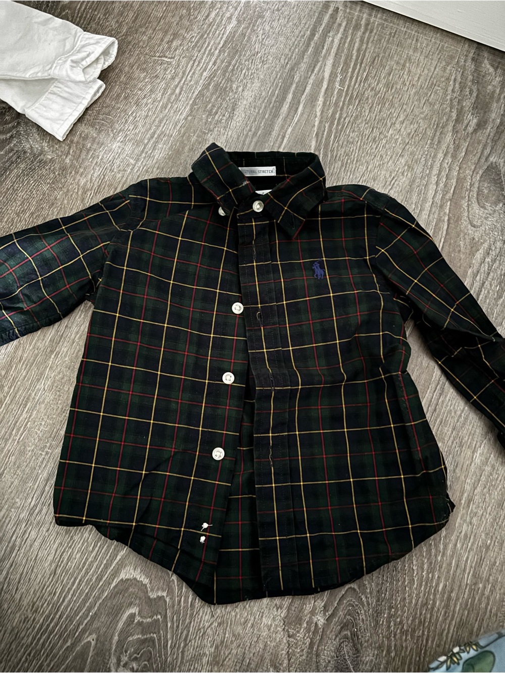 Ralph Lauren Green Plaid Button-Down Shirt with Yellow & Red Lines
